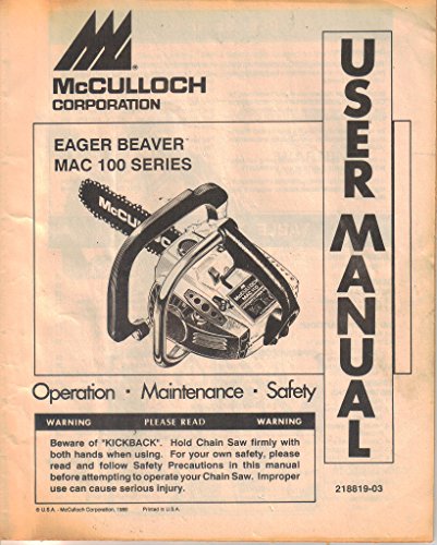 Mcculloch chainsaw mac 160s manual